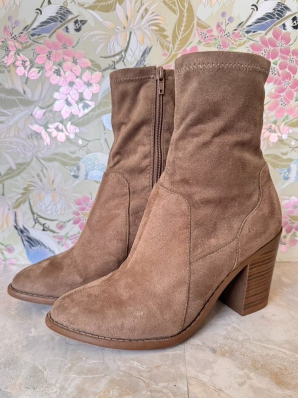 Wild Diva Taupe Ankle Boots